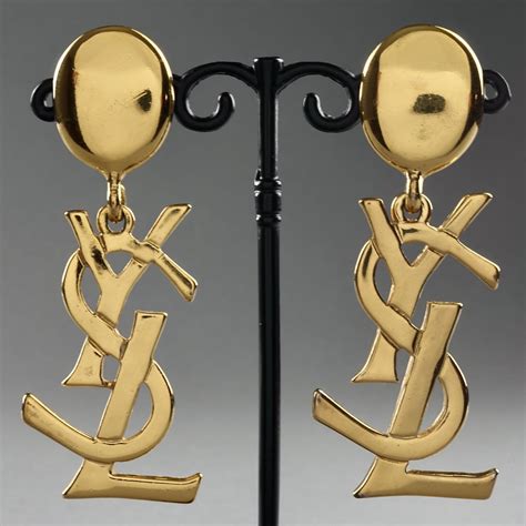 ysl earrings sex and the city|Vintage YVES SAINT LAURENT Ysl Iconic Logo Drop Earrings.